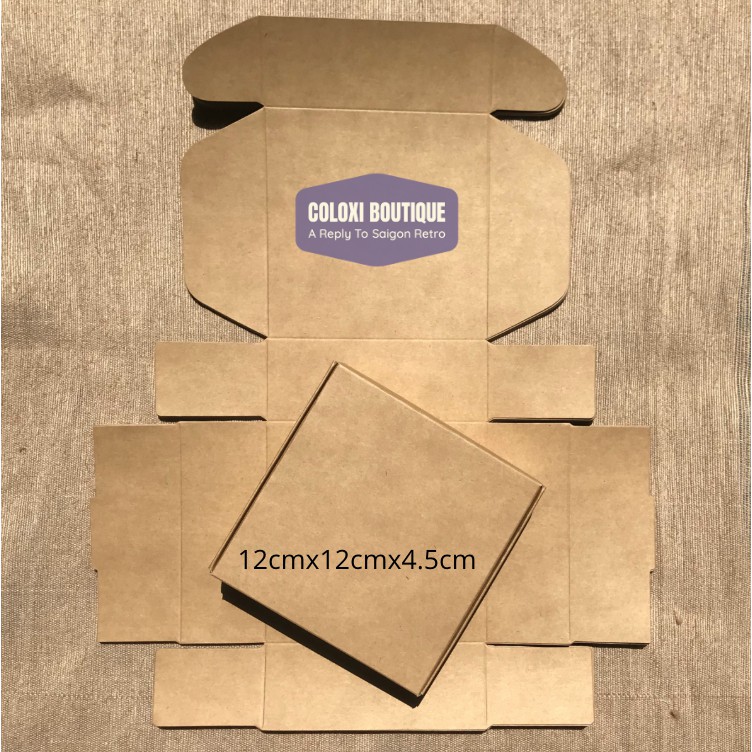 01 hộp giấy kraft vuông 12cm dày 4.5cm | BigBuy360 - bigbuy360.vn
