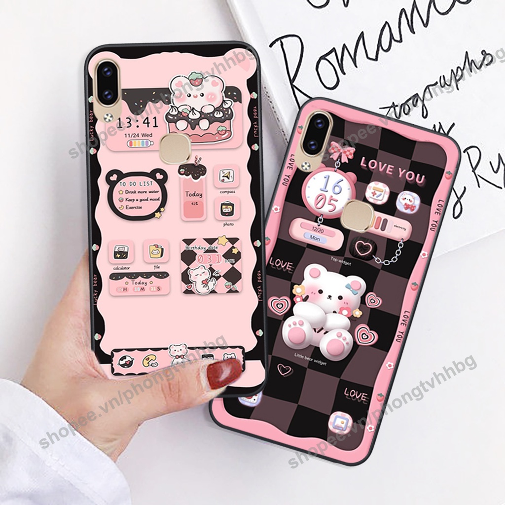 Ốp lưng Vivo V9 / V9 Youth gấu,thỏ trắng , đồng hồ dễ thương cute cực đẹp