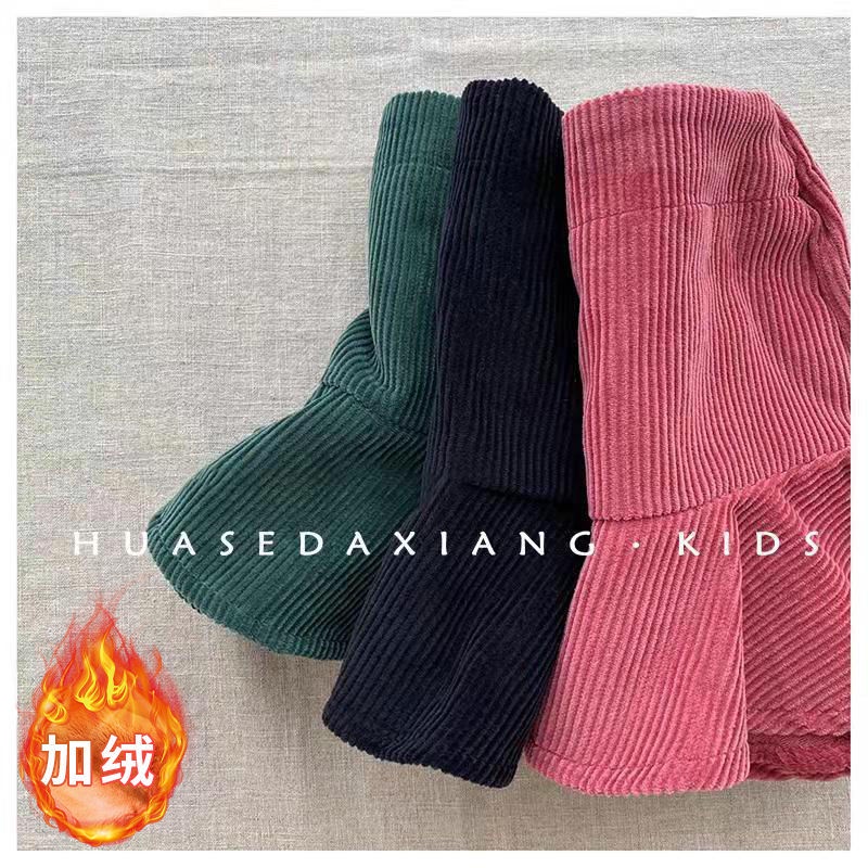 Set 21 chân váy nhung kẻ thời trang thu đông phong cách Hàn Quốc cho bé gái