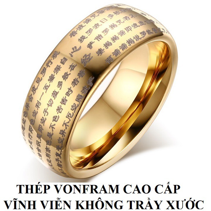 Nhẫn bát nhã tâm kinh Vonfram vĩnh viễn không trầy