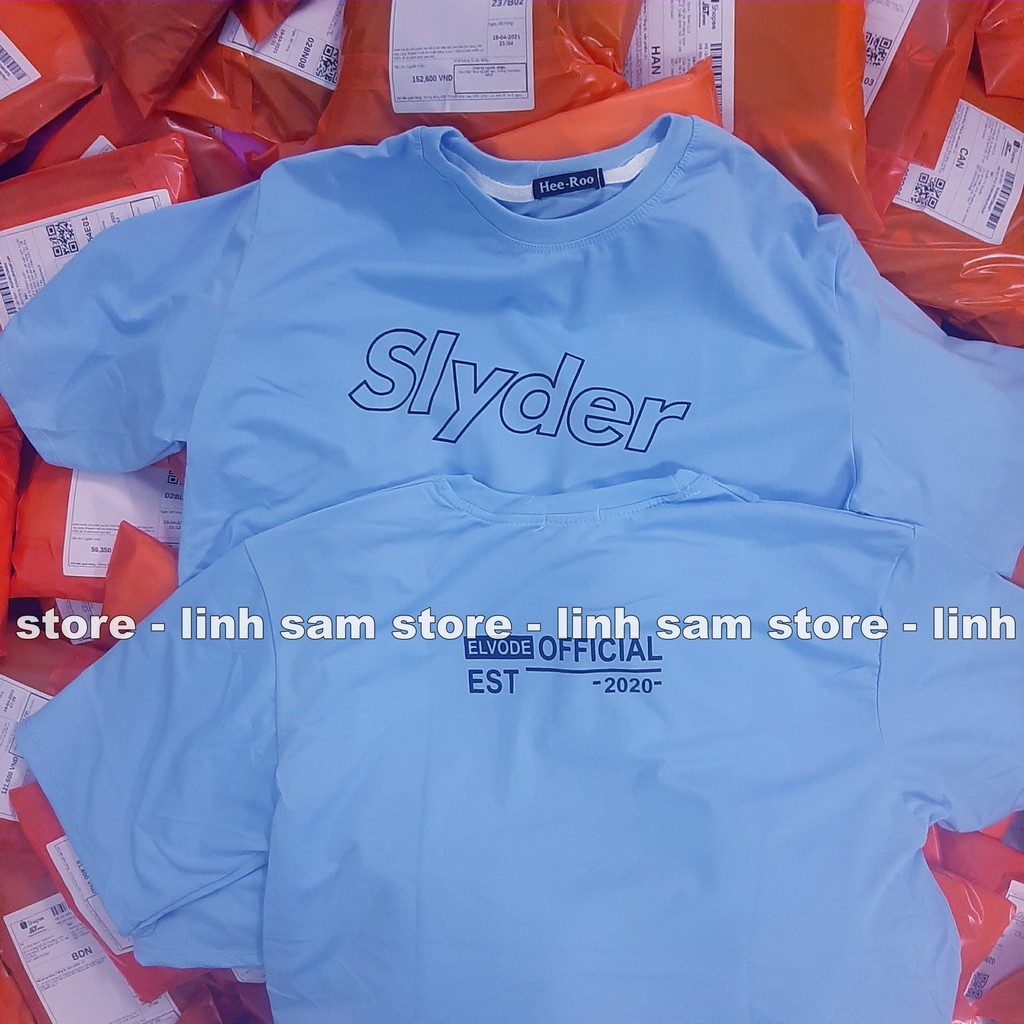 Áo thun nữ tay lỡ freesize phông form rộng dáng Unisex, mặc lớp, nhóm, cặp in chữ SLYDER màu xanh dương | BigBuy360 - bigbuy360.vn