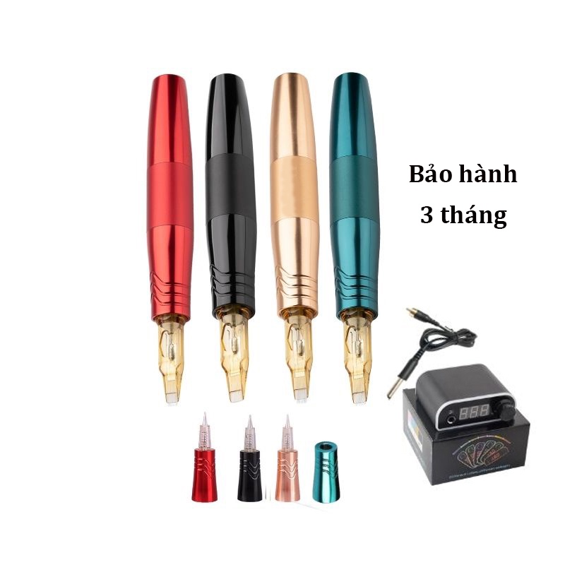 Máy pen 5.0, máy pen mini 2 đầu phun xăm mày môi lắp được 4 loại kim