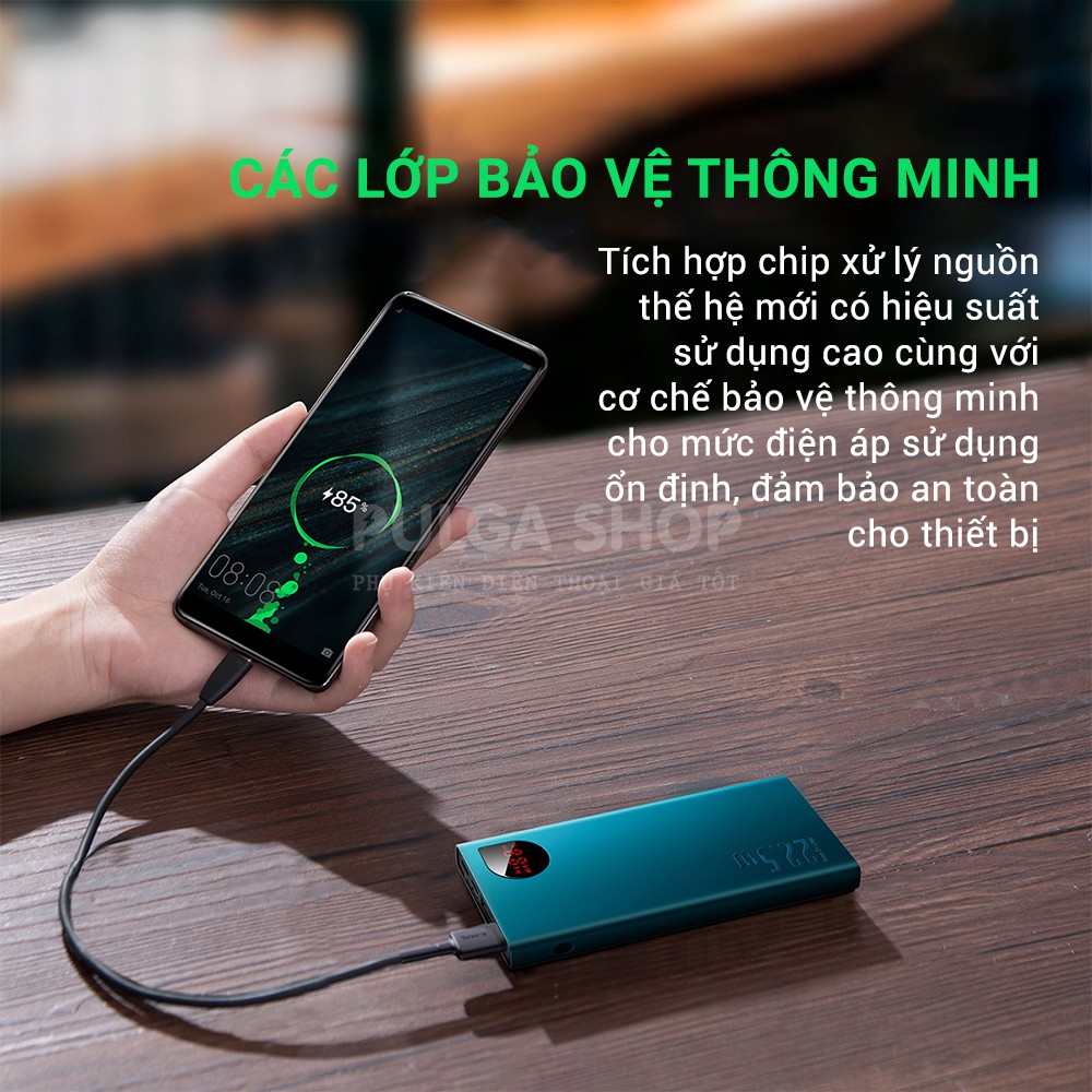 Sạc Dự Phòng Baseus 10000mAh Hỗ Trợ PD/QC3.0 Sạc Nhanh 22.5W Cho Iphone Samsung Xiaomi Oppo