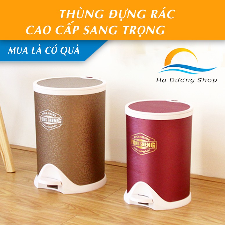 Thùng đựng rác thông minh công nghệ đóng nắp giảm chấn thông minh màu óng ánh 3D cao cấp HADU