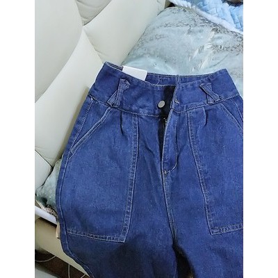 (Q97) quần bò ulzzang jeans cạp cao ống rộng hàng thiết kế(kèm ảnh khách)