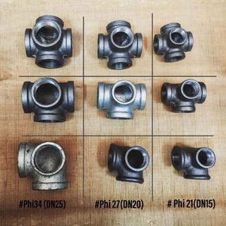 Co Nối Đa Góc Phi 21 27 34 Tiện Ren Trong Chất Liệu Gang