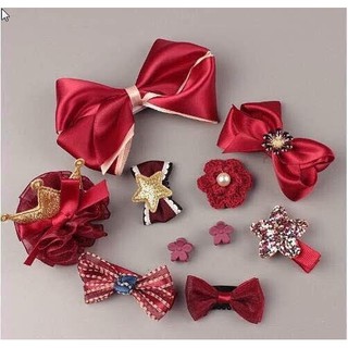 Set 10 món nơ, kẹp tóc cho bé