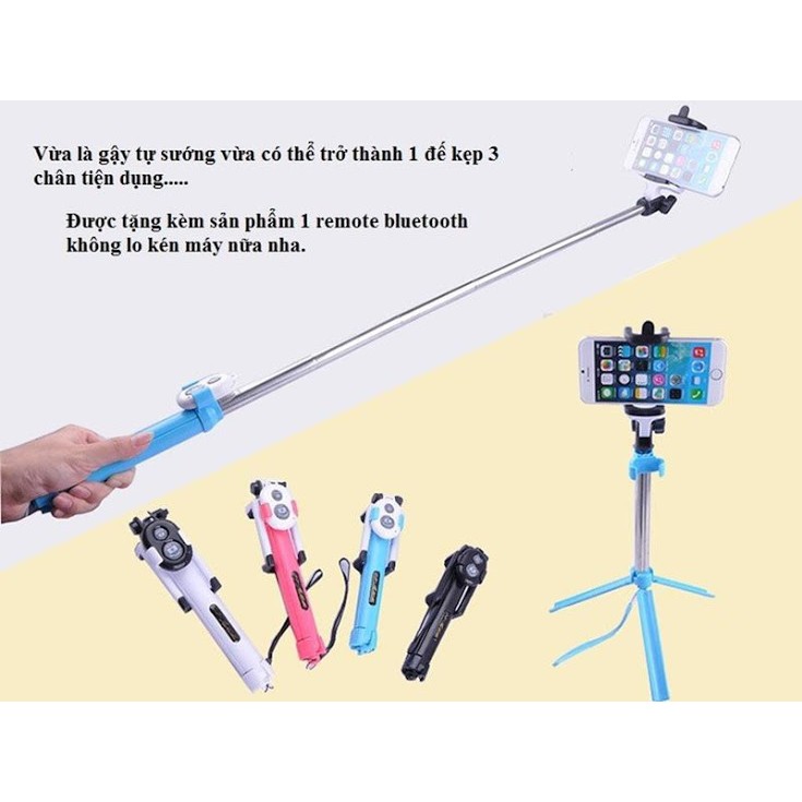 GẬY CHỤP HÌNH WXY-01  VỪA LÀM GẬY 3 CHÂN CÓ THÊM REMOTE RỜI | BigBuy360 - bigbuy360.vn