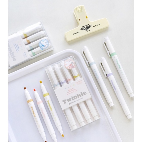 Bút nhớ BLING BLING, HIGHLIGHT có nhũ lấp lánh, bút đánh dấu màu pastel kèm nhũ siêu xinh