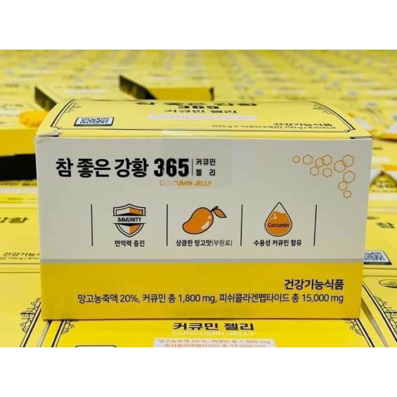 Thạch Nghệ Collagen Nano Curcumin Jelly 365 Vị Xoài Hàn Quốc