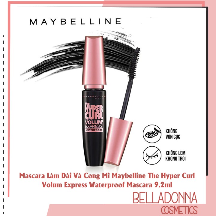 [CHÍNH HÃNG_CÓ TEM] Mascara Làm Dài Và Cong Mi Maybelline The Hyper Curl Volum Express Waterproof 9.2ml