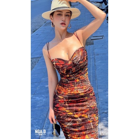 Váy 2 dây body nhún co giãn