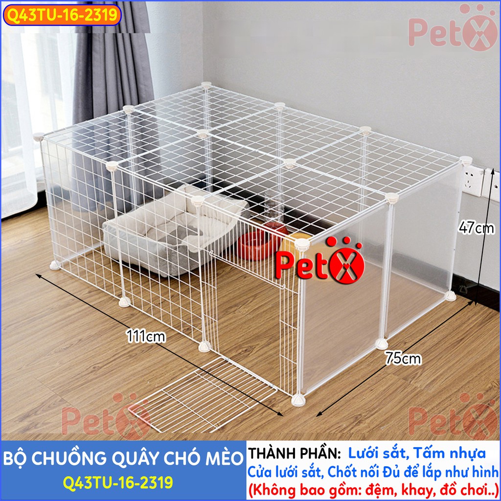 Quây chuồng chó mèo lắp ghép RUBY DECOR nuôi thú cưng sơn tĩnh điện giá rẻ