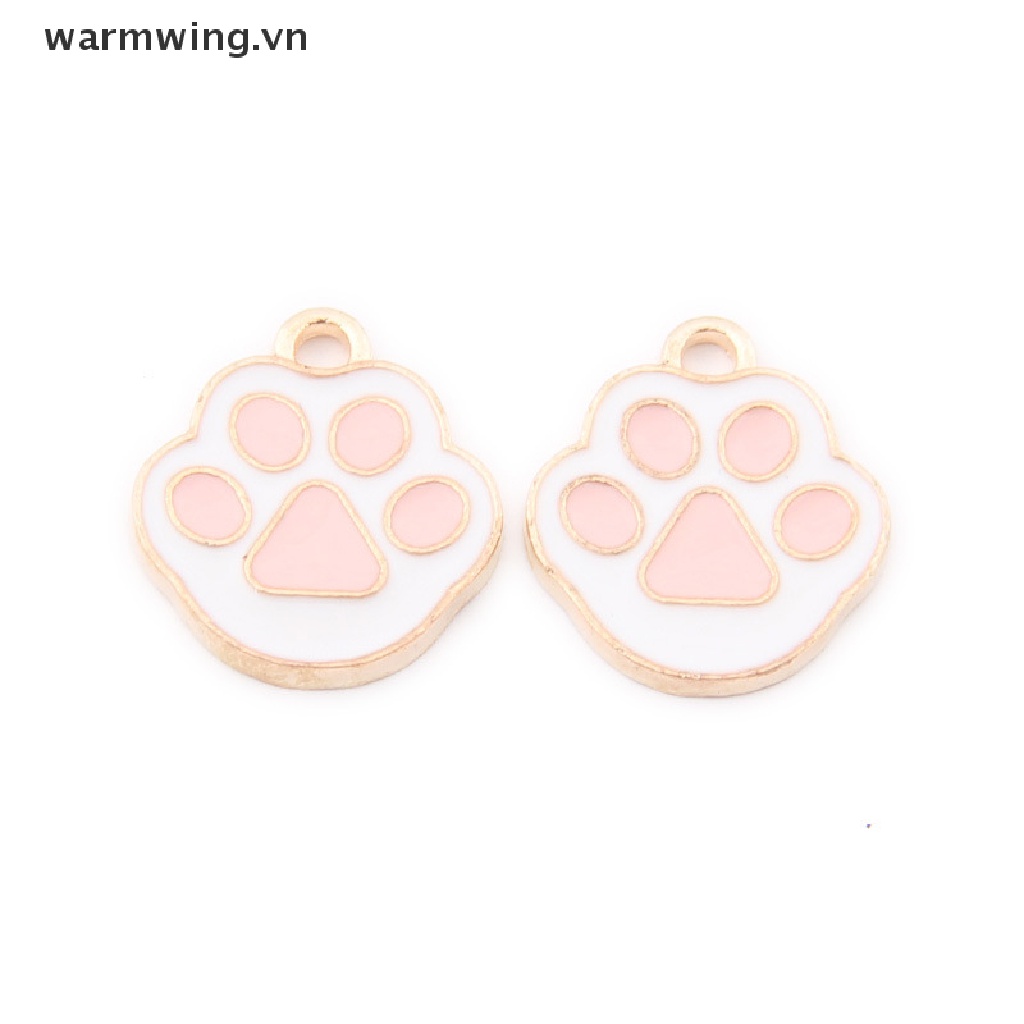 Set 10 Mặt Dây Chuyền Hợp Kim Kẽm Hình Móng Vuốt Màu Hồng Dễ Thương DIY