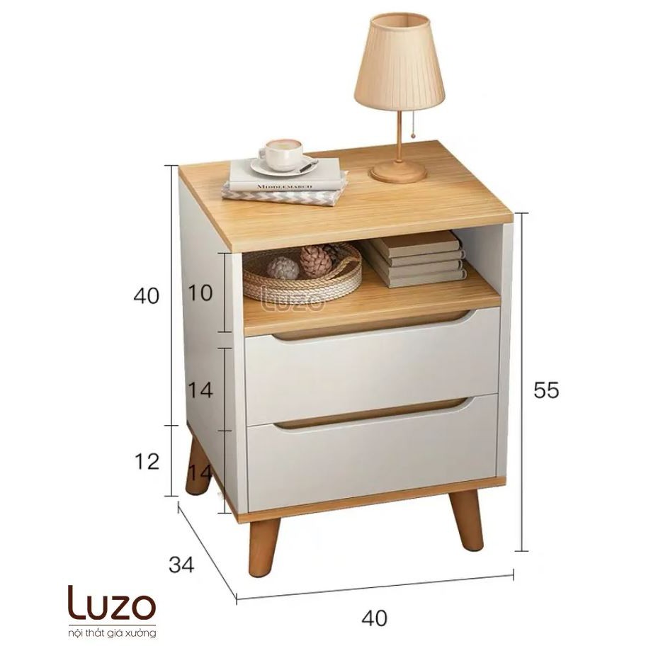 Tủ / Tab/ Kệ đầu giường gỗ MDF nhập khẩu TAB2 Luzo | BigBuy360 - bigbuy360.vn