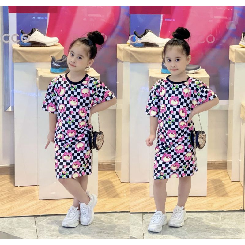 Váy bé gái 20 đến 40 kg, đầm thun lạnh in 3D siêu mềm đẹp siêu hot hit