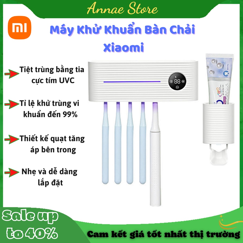 Máy Khử Khuẩn Bàn Chải Xiaomi - Tiệt Trùng Bàn Chải Đánh Răng Tự Động Bằng Tia Cực Tím - Pin Kép, Dung tích lớn 2400mAh
