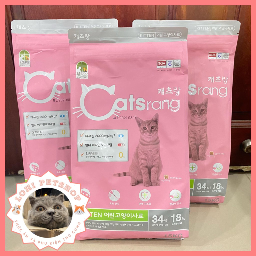 [catsrang1.5kg] Thức ăn hạt catsrang kitten 1.5kg cho mèo con