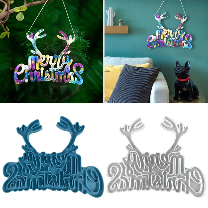 Khuôn Silicone Hình Đầu Hươu Dùng Trang Trí Giáng Sinh Diy