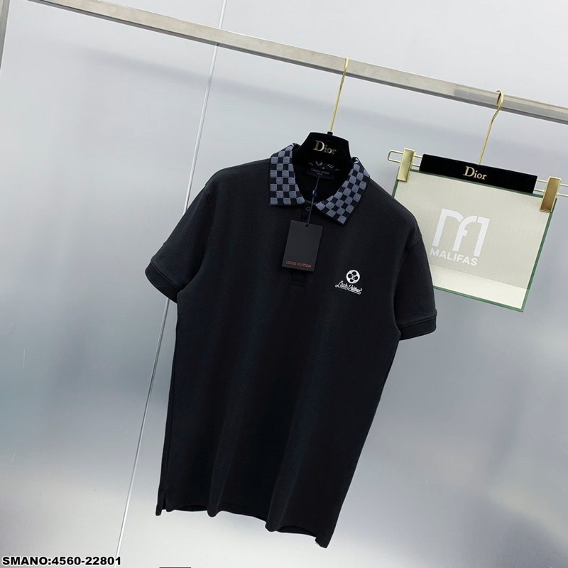 Áo polo cổ len chữ thêu ngực PL79 và sau lưng kèm ảnh thật tại shop Pl79