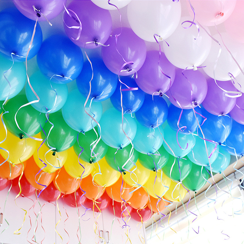 Set 10 Bong Bóng Nhôm 10 INCH Dùng Trang Trí Tiệc Cưới / Sinh Nhật