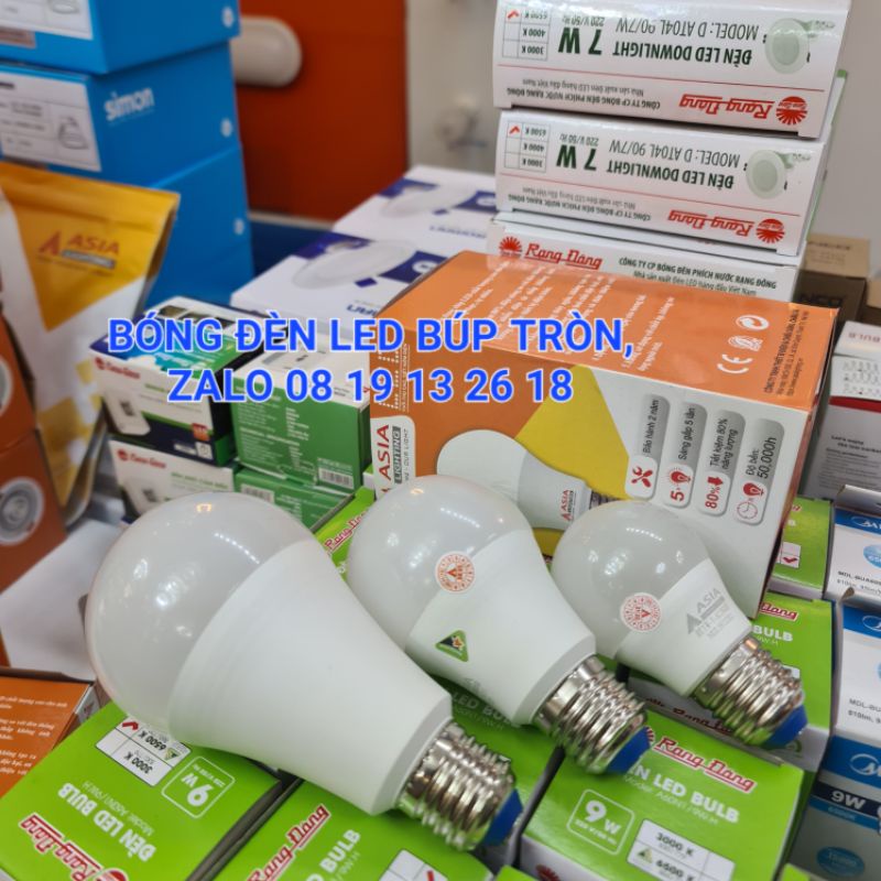 Bóng đèn led Búp tròn Asia 3->15w, đui e27, góc sáng rộng 270 độ, bảo hành chính hãng 2 năm.