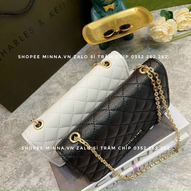 Túi Đeo Chéo Túi Đeo Vai Da Hạt Logo Nổi Size 20cm