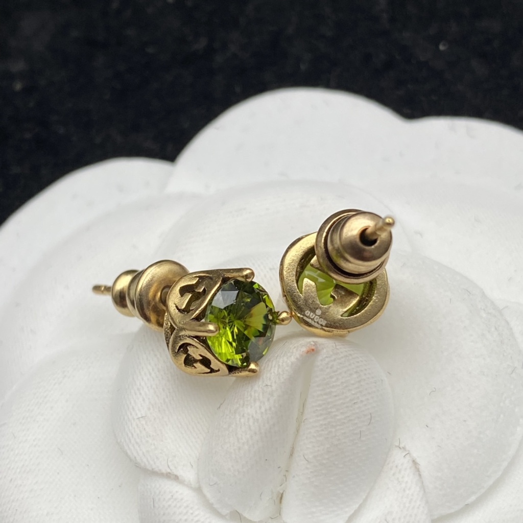 Bông Tai Chữ G Đính Đá Phong Cách Retro Thời Trang 2022