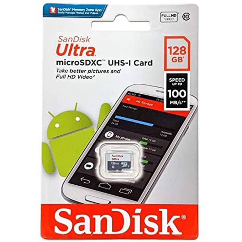 Thẻ Nhớ SanDisk Ultra MicroSD Dung Lượng 32G-64GB-128G tốc độ cao 100MB/s Class 10 UHS-1 không Adapter - Hàng Chính Hãng