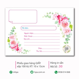 Phiếu giao hàng Hoa hồng