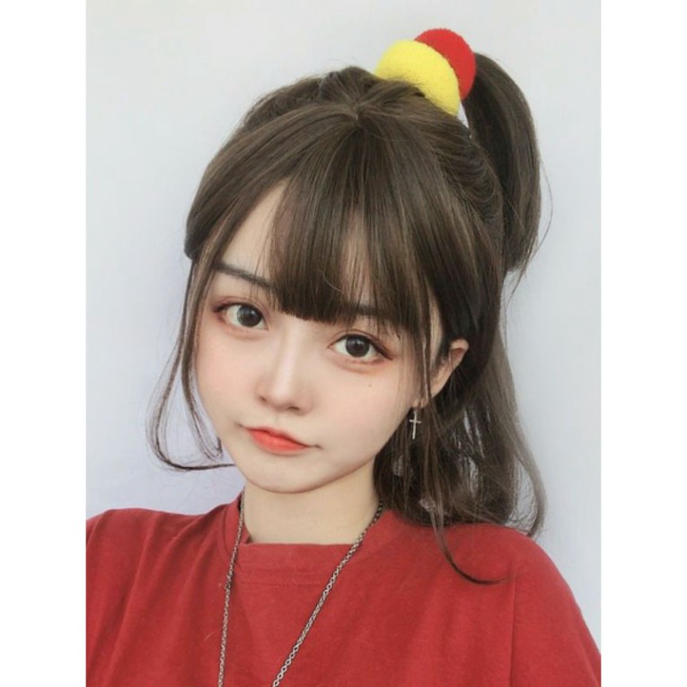 [Sẵn] Wig teen/lolita/cosplay M31 đen nâu M32 nâu (tóc giả nguyên đầu cúp vic ngang vai cute) tại MIU SHOP 01