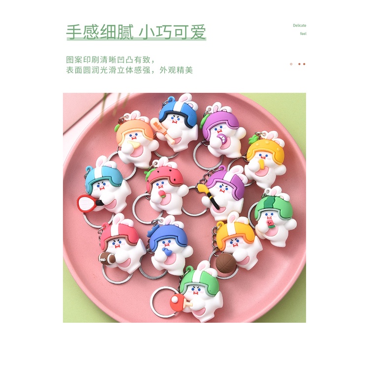 Móc Khóa Hình Thỏ Hoạt Hình Dễ Thương