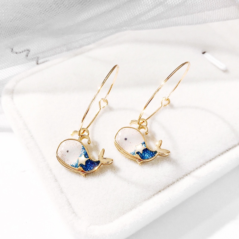 Bông Tai Hình Cá Voi Dễ Thương Thời Trang Cho Nữ