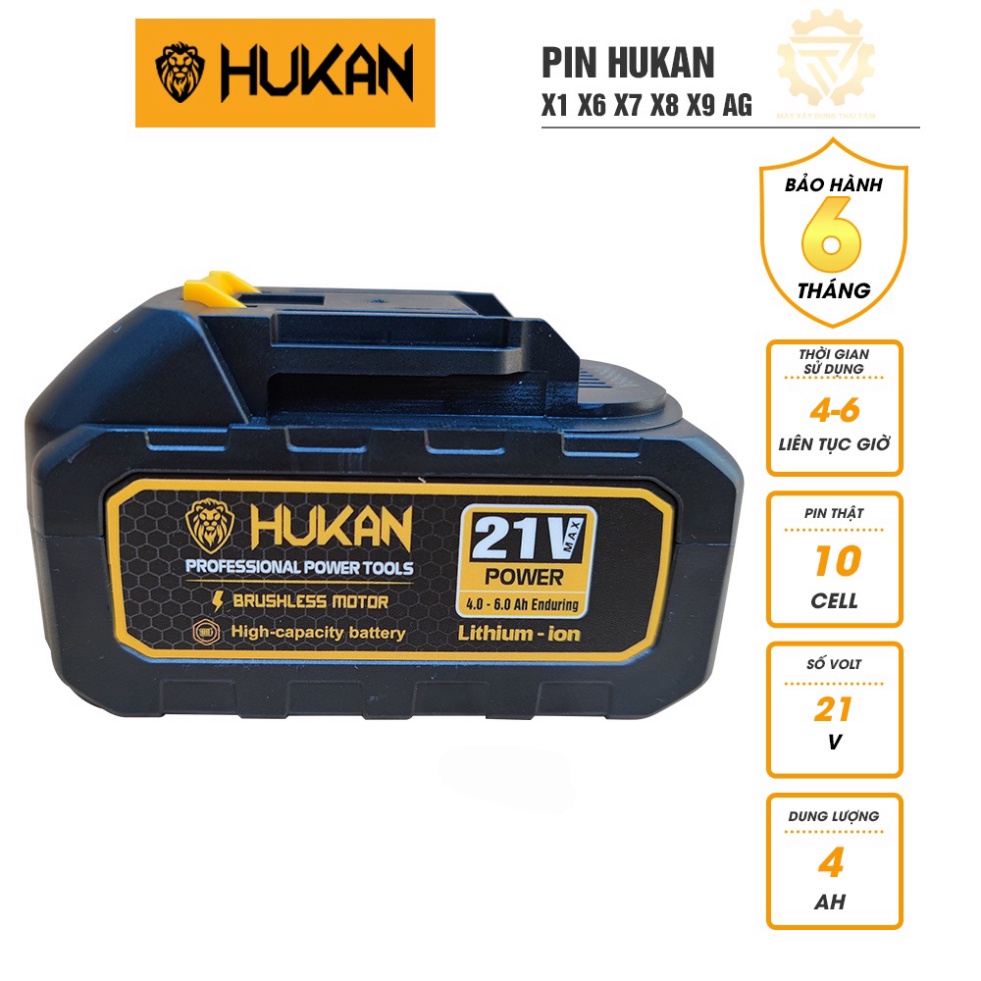 Pin 10 cell HUKAN 21V chân pin phổ thông