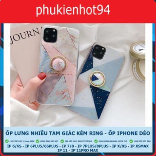 ỐP LƯNG NHIỀU TAM GIÁC KÈM RING Case IPhone 6 6S 7 8 Plus X XS MAX XR 11 Pro MAX