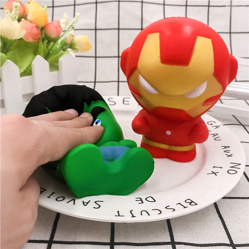 Squishy Lớn Hình người máy người nhện người sắt người xanh Đồ Chơi Xốp Giảm Stress Hình mềm mịn dễ Thương đàn hồi Cho Bé