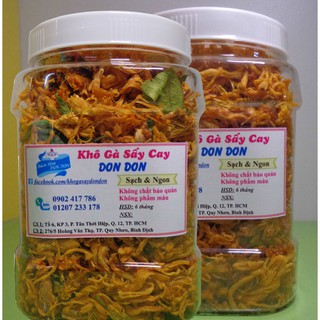 Combo 2 hủ 500g khô gà xé cay lá chanh cực ngon atvstp