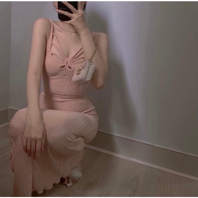 Alex Dress - Đầm 2 dây cách điệu hình 🦋 chất xốp dập siêu đẹp