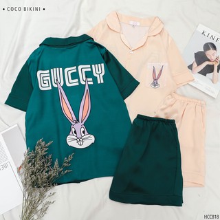 𝑪𝑶𝑪𝑶 𝑩𝑰𝑲𝑰𝑵𝑰 Bộ Đồ Ngủ - Đồ Mặc Nhà Lụa Satin ( HCC818 )