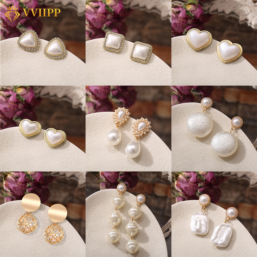 Hoa Tai Ngọc Trai Nhân Tạo Thời Trang Nhiều Mẫu