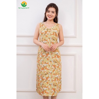 Váy lanh việt thắng cổ tròn cách điệu