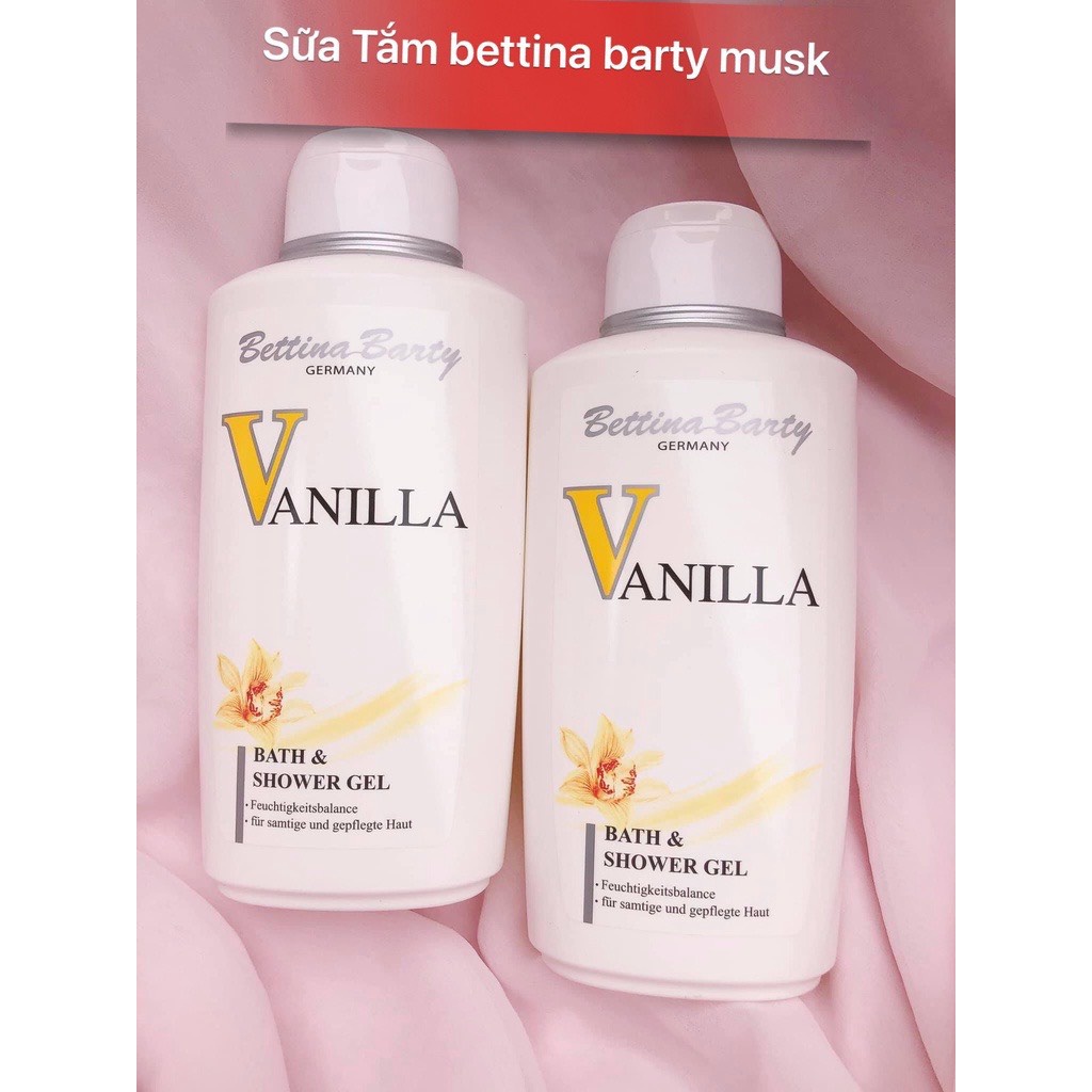 Sữa tắm hương nước hoa ⚡ CAO CẤP ⚡ Sữa tắm Vanilla Bettina Barty 500ml hàng nội địa Đức, làm sạch dịu nhẹ, thơm lâu