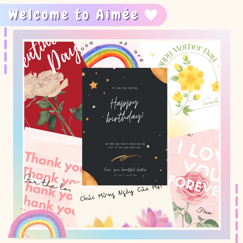 Thiệp sinh nhật, valentine 14/2 , thiệp 8/3, cảm ơn, chúc mừng ... | Ver 2 |