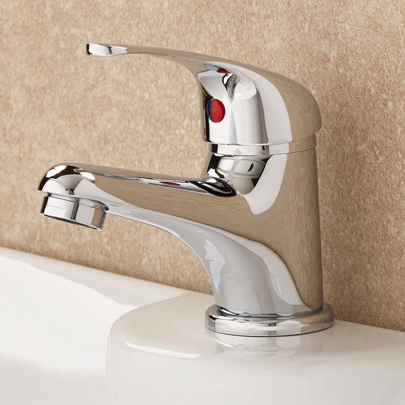 (Tặng kèm 2 dây cấp nước NL) Vòi Lavabo, vòi chậu rửa mặt nóng lạnh đồng thau mạ Crom sáng bóng phân loại 11cm và 14cm