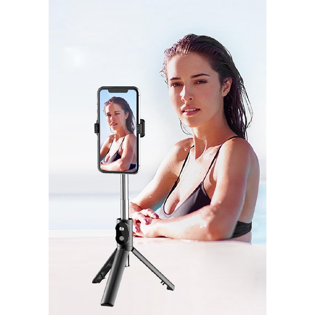 AMORUS Gậy Chụp Ảnh Selfie P20 Kết Nối Bluetooth Kiêm Chân Máy Cho Iphone Samsung Huawei
