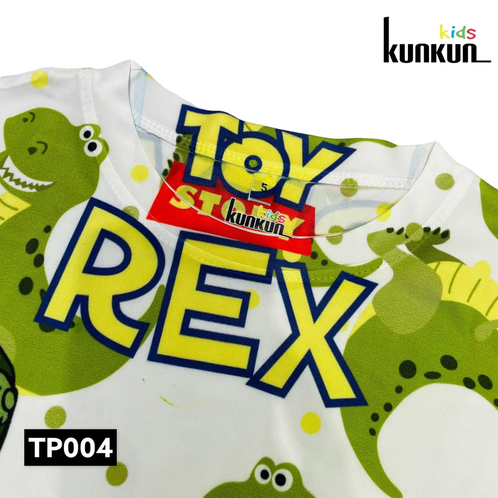 Quần áo bé trai chất Thun lạnh in 3D hình khủng long T-Rex KunKun Kid TP004 - Đồ bộ trẻ em size đại 10-60kg