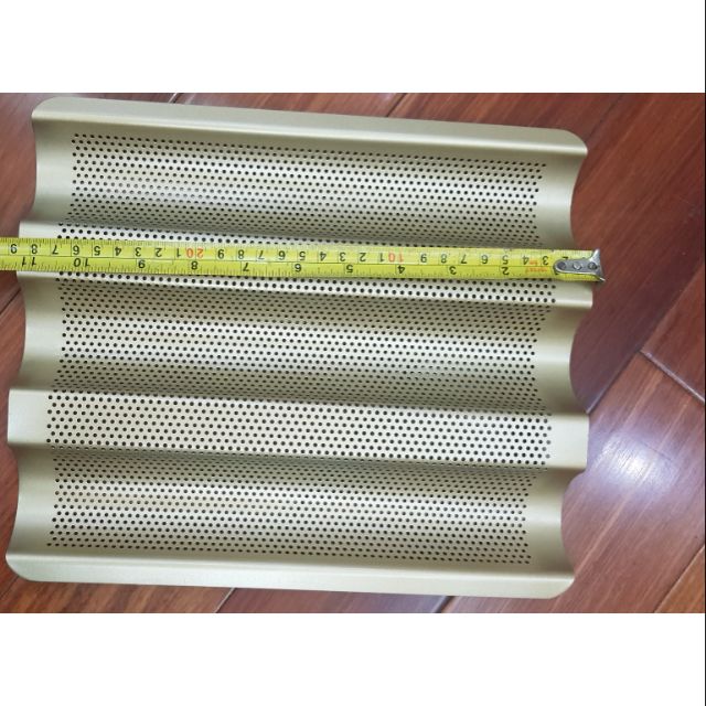 Khay nướng bánh mì lượn sóng 3 rãnh size 29x24cm siêu dày, đẹp
