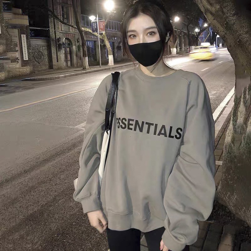 Áo Sweater ESSENTIALS Màu Lạ Áo Sweater Chất Nỉ Ngoại Form Rộng Tay Bồng Unisex Nam Nữ | BigBuy360 - bigbuy360.vn