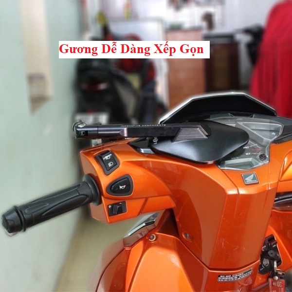 Kính Rizoma Elisse Cao Cấp CNC Nguyên Khối FullBox Xoay 360o Gắn Vespa Honda Yamaha