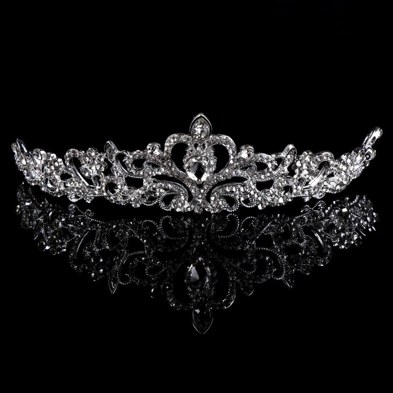 Vương Miện Nữ Hoàng Đính Đá Phong Cách Vintage Cho Cô Dâu